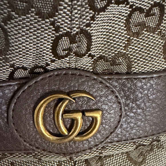 Luxury Inspired Tan wide rimmed Monogram Bucket Hat NWT - Picture 2 of 8